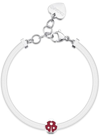 S'Agapõ Bracciale Donna in Acciaio con Simbolo Coccinella | Collezione Click - SCK247