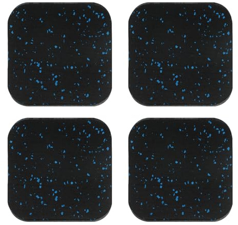 PATIKIL Treadmill Mat, 4 Pcs Exercise Equipment Mat Noise Reduction for Floor Protection, Washing Machine Pads, Anti Vibration Rubber Mats for Bike, Black/Blue