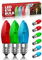 BrightArk E10 Jeu D'ampoules Rouges,Bleues Et Vertes pour Guirlandes Lumineuses de Sapin de Noël,Ampoule Bougie Arc-En-Ciel E10 pour Guirlande Lumineuse Intérieure Sapin de Noël,Noël Limited 0.2W,9P