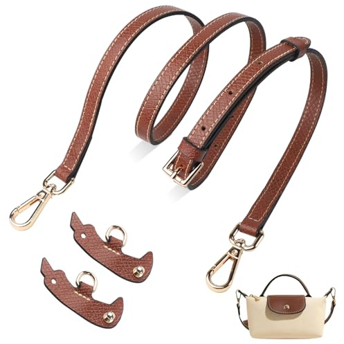 Longchamp Schultergurt Damen aus Leder Braun: Taschengurt für Longchamp Tasche Damen, Schulterriemen für Taschen Einstellbarer, Ohne Stanzen 120cm