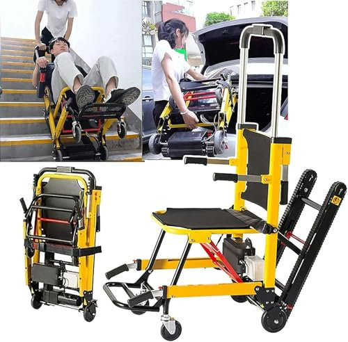 QPZMALSKY Elektrischer Treppensteiger mit Raupenfahrwerk, elektrischer Treppensteiger mit Sackkarre, manueller Treppensteigrollstuhl für ältere Patienten, kann Treppen hinauf- und hinunterfahren