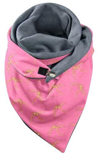 Weihnachtsschal Dreieckstuch Baumwollschal Damen Damen Schal Mit Knopf Dreiecksschal Elegant Klassischer Winter Dreieck Schals Weihnachten Warme Winterschal Damenschal Knopfschal Schal Scarf