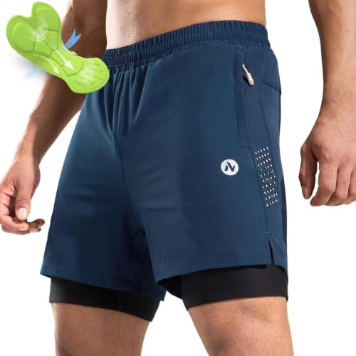 Nepest Men's Mountain Bike Shorts 4D Padded for Cycling, Zipper Pockets | MTB Shorts with Padding for Biking, Lightweight, Breathable, UPF 50+, Moisture Wicking, Reflective, Bicycle, Cycle, Riding