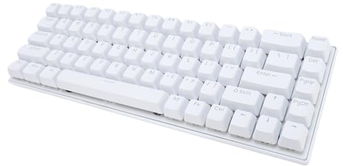 VBESTLIFE 68 Teclado Teclado Mecánico, RGB Backlight Blue Switch Comentarios Táctil 60% Teclado de Juego con Cable Compacto para Jugadores de Laptop de PC (White)