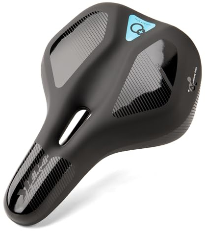 DDK Comfort Plus Selle de vélo - Selle Confortable en Mousse à mémoire de Forme - Soulage la Pression et absorbe Les Chocs - Selle Confortable et rembourrée pour Homme et Femme (Ville)