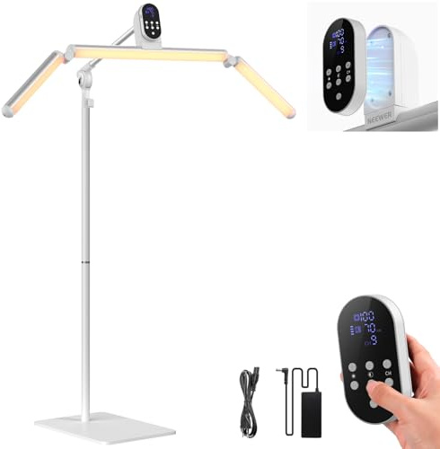 NEEWER 35 LED Wimpernlampe, 50W, faltbar 2,4GHz Fernbedienung CRI97+ zweifarbig 1–100% dimmbar halbmondförmige Deckenlampe für Nageltechniker Wimpernverlängerungen Hautpflege Tätowierer, BH50B