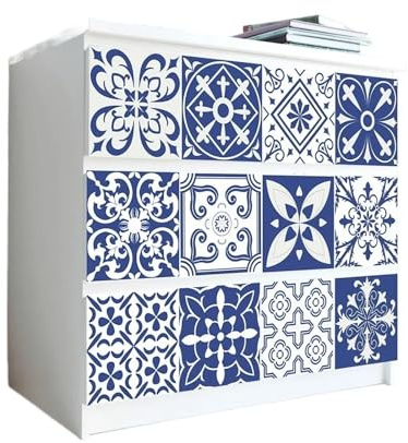 Selbstklebende Fliesen 10/15/20 cm blau-weiße Streifen Keramikfliesen Wandaufkleber Sofa TV Wände Heimdekor Aufkleber Abziehbar Aufklebbar(MZ155-B,10cmX50cmX1pc)