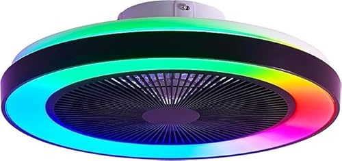 EKDADL RGB Ventilateur Plafond Ventilateurs Silencieux Plafond avec Telecommande 3 Vitesse ventilateur plafond avec lumiere Intégrée Dimmbar Température Ventilo Plafond Pour Salon Chambre