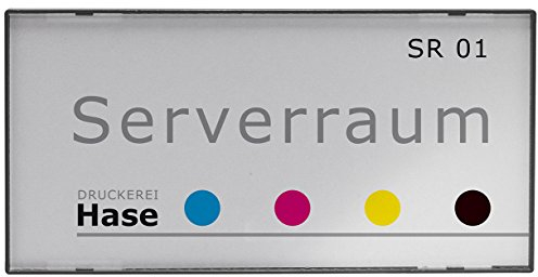 Kairo Economy - Targhetta per porta 75 | 75 x 150 mm | utilizzabile in verticale e in orizzontale | Facile montaggio con viti | Targhetta per ufficio | Grigio