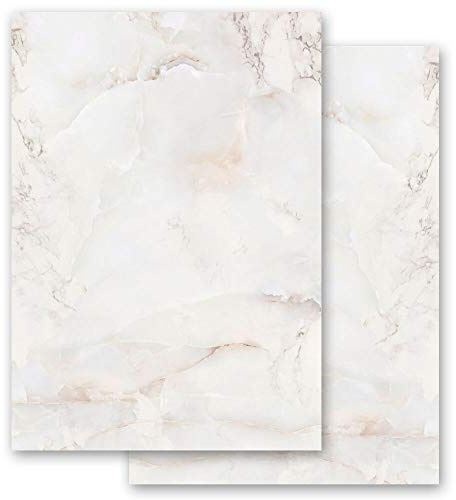 Motif Letter Paper! Marble & Structure Marble Natural 20 Sheets DIN A4 - Paper-Media