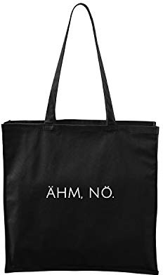 OwnDesigner Jutebeute mit Spruch Einkaufstasche Ähm nö Baumwolltasche Waschbar mit Aufdruck Stofftasche Motive Beutel Jute bedruckt
