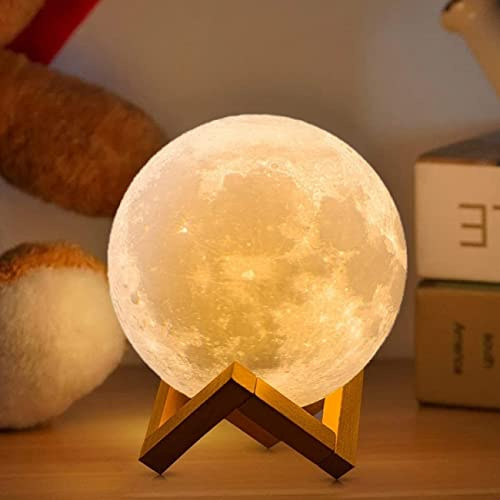 CPLA Moon Lamp Upgrade 128 Colors, Birthday Gifts for Kids Girls Boys Teens, Remote & Touch Control, Diameter 6 INCH