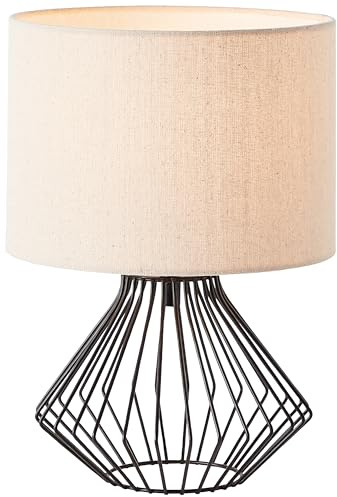 Brilliant Lampe Melfort Tischleuchte schwarz/beige Metall/Kunststoff braun 1x D45, E14, 42 W