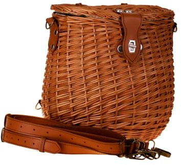 e-wicker24 Alles aus Weide korgväska i naturfärg, flätad väska av pil med bärrem av läder, damväska av vide, axelväska av vide, strandväska, Honungsgul , 29x19 H28