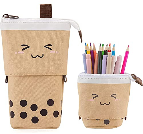 HIQE-FL Federmäppchen Reißverschluss,Pop-Up Bleistifthalter,2-in-1 Schlampermäppchen und Stifteköcher,Student Federmäppchen,Teleskopisch Mäppchen