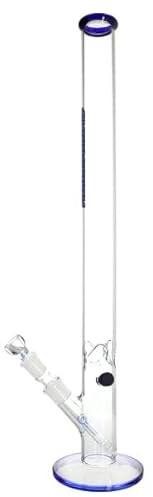 Heisenberg Long Slim Jim 3.0 Blue Line Glasbong 60 cm hoch, 18.8 Normschliff (NS19) mit Kickloch und Eisfach, ohne Perkolatoren