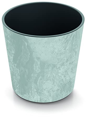 URBNLIVING Mittelgroßer runder Blumentopf im Beton-Look, für drinnen und draußen, Gartendekoration, zeitgenössisch, 25 cm x 25 cm (Beton)