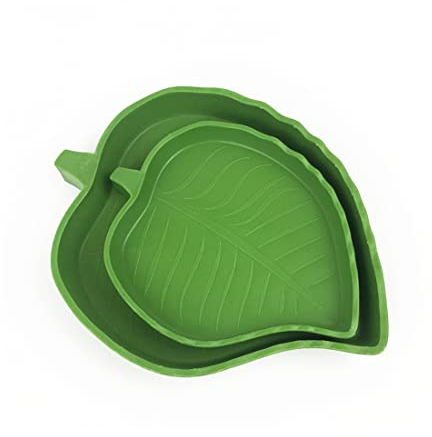 Blatt Futternapf Reptilien, Reptilienschale Lebensmittel, Wasserschale und Futterschale für Reptilien, Landschildkröten Zubehör für Schildkröte Corn Schlange(2 Stück)