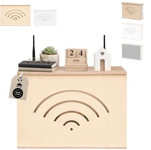 OHANA Router Schrank - Aufbewahrungsbox - Verstecken - Router Box - Wall Box - Wallboxen - WLAN Regal - WiFi Schrank - Made in EU (40 x 9,5 x 32)