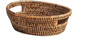 H&H Cesto in Rattan con Manici Ovale 23x18x7hcm
