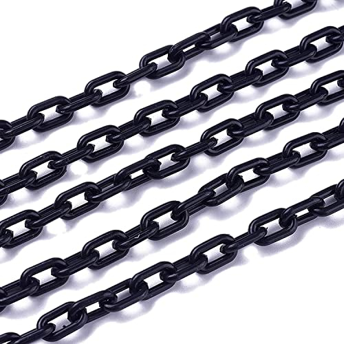 Parkschlösser, Parkstapel, Parkbarrieren Schwarze Kunststoff-Kettenbarriere, Absperrkette mit 2 S-Haken, Warnkette für Parkplätze, Baustellen, robust und langlebig