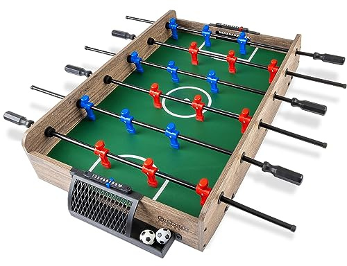 GoSports 32 Inch Tabletop Foosball Game Set - Mini Foosball Table - Oak