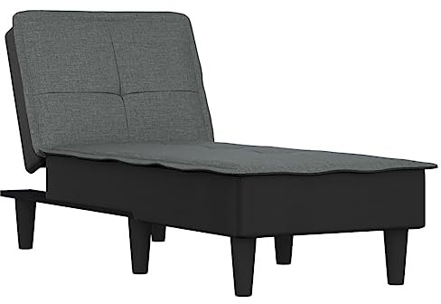 vidaXL Chaiselongue, Sofa in 3 Positionen zum Sitzen Entspannen Schlafen Verstellbar, Couch in Eleganter Optik, Liege Schlafsofa Loungesofa Liegesofa, Dunkelgrau Stoff