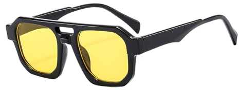 LJCZKA Gafas de Sol Doble Puentes Retro Para Mujeres y Hombres, 70s Estilo Vintage Piloto Gafas Protectoras UV400