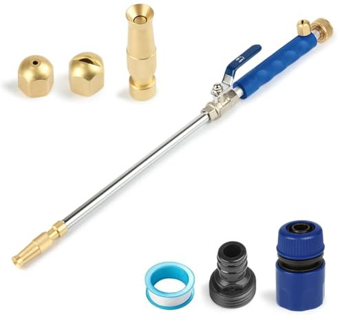 Remedare Hydro Jet Hochdruck-Hochdruckreiniger mit Messingschlauch-Endleistung, 2 Düsen für Zuhause, Außenbereich, Fensterreinigung, Auto-Wasserwäsche (verstellbarer Typ + Lüftertyp)