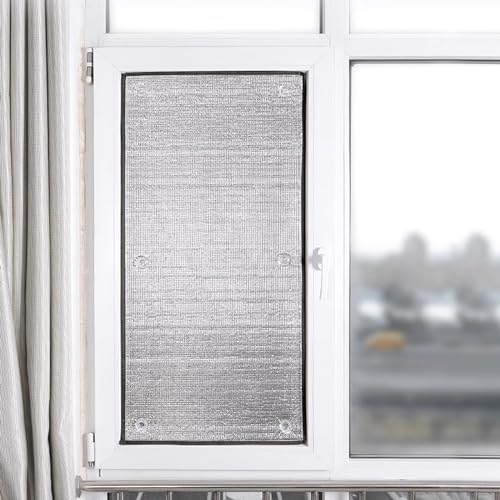 kufu01 Blickdicht Sonnenschutzfolie,Sichtschutz Selbstklebend Fensterfolie,8 Mm Dicke Sichtschutzfolie Anti-Uv für Schlafzimmer,Badezimmer,Büro Hitzefolie Reflektierende Uv-Schutz (150x260cm/59 x102)