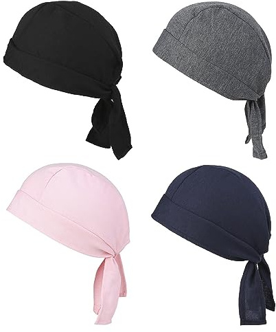 TNSRAY 4 Pcs Sports Bandana Cap Bandana Kopftuch Fahrrad Kopfbedeckung Atmungsaktiv nimmt Schweiß auf Hat,Bandana, schnelltrocknende Sport Hauben für den Außenbereic, UV-blockierende Hauben