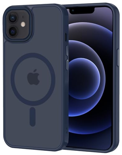 XTCASE für iPhone 12 Mini Hülle Magnetisch kompatibel mit Magsafe, Matt Transluzente Handyhülle für iPhone 12 Mini (5.4) Kratzfeste PC Rückseite + TPU Bumper - Blau