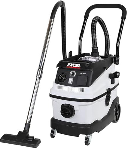 Excel 30L Mobile Dust Extractor Wet & Dry Vacuum Cleaner 240V/1600W