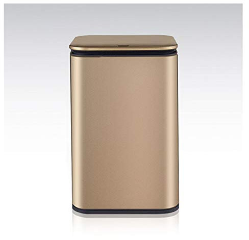 PLMNBQWE Poubelle Poubelle Poubelle à Induction Automatique en Acier Inoxydable avec Couvercle Poubelle carrée de 12 L, Couvercle à Ouverture/Fermeture Douce et Douce (B 9 L)