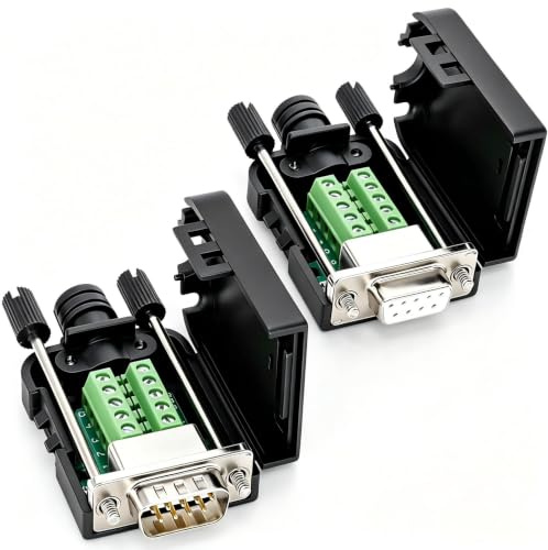 VISSQH 2 Pz DB9 RS232 connettore senza saldatura D-SUB adattatore serie DB9 9 Pin D-SUB adattatore DB9 maschio/femmina connettori di scheda bypass con custodia