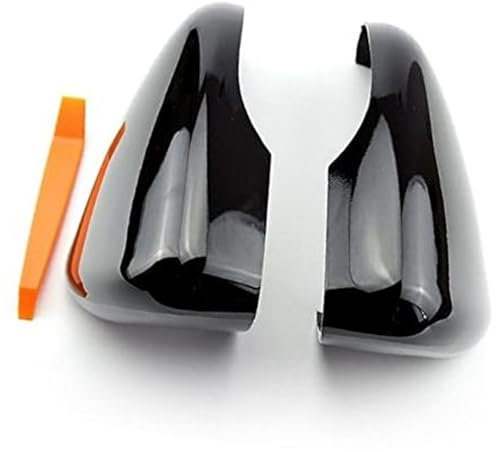 Rynplex 1 Paar, for VW, for Golf, MK6 R20, for Touran, for Golf, GTI 6, for Golf, 6 R Außenspiegel-Abdeckkappen Außenspiegelabdeckungen(Black Bright Black)