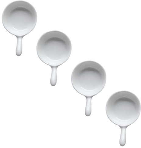 Alipis 4 Mini Platos de Salsa Asa Fáciles de Limpiar y Antiadherentes de Cerámica Ideales para Servir Condimentos en Cocina y Hostelería