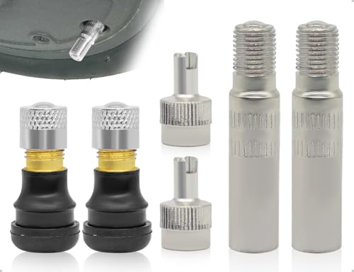 AOYEGIC 2 Set di valvole tubeless, Adattatore di Estensione valvola per Monopattino Elettrico, Adattatore di Estensione per Auto, furgoni e Camion, Compatibile con Ninebot Auto Senza Pedali