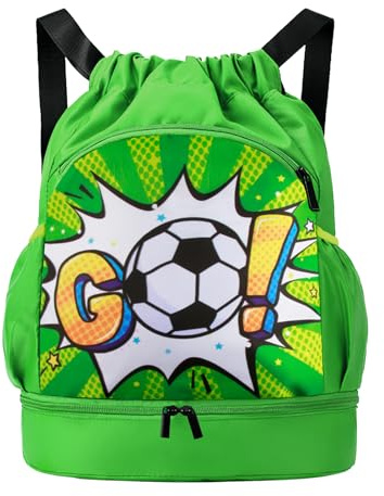 YUNCHONGuk Schwimmtasche Kinder,Schwimmbeutel Kinder,Schwimmrucksack Jungen,Cartoon Rucksack mit Kordelzug,Nasser und Trockener Sportrucksack,Wasserdicht Turnbeutel,Trainingstasche für Jungen Mädchen