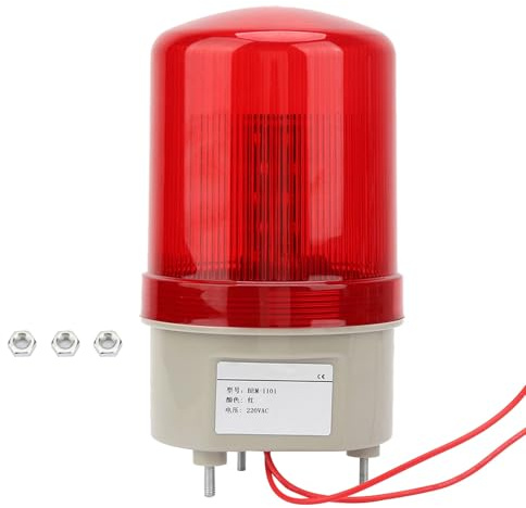 Watris Veiyi 220VAC Rotierende Signalleuchte, Rote LED Sirene Alarmsirene, 97mm Durchmesser Blinklicht Für Innen- Und Außenbereiche