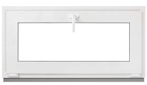 Framex Källarfönster 90 x 45 cm, vippfönster insida/utsida vit, dubbelglas 32 mm, PVC för källare, garage, verkstad och trädgårdshus