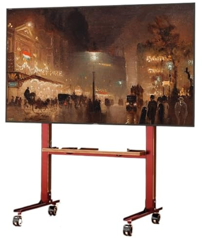 Supporto mobile televisivo regolabile in altezza con ruote per televisori LCD/LED da 40-75 pollici, carrello TV rotolante con scaffale e staffa, supporto per pavimenti televisivi universali