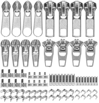 Reißverschluss Reparatur Set – 80-teilig, für RV-Zähne aus Metall und Kunststoff, für Größe Nr. 3 bis 5, DIY Kit mit Anleitung