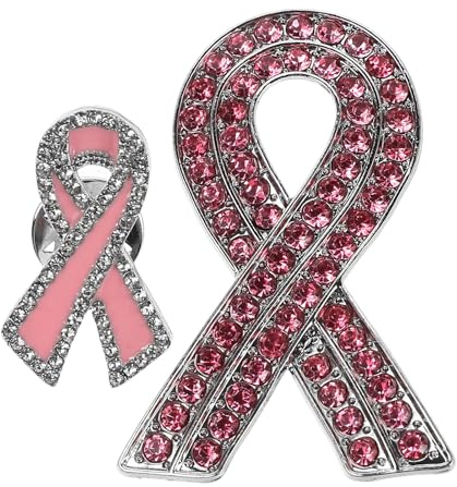 PACKOVE 2 Stück Teiliges Strass schleifen broschen Brustkrebs bewusstsein Anstecknadeln für Frauen Feine Verarbeitung Vielseitige Schmuck broschen zur Dekoration von Kleidung und