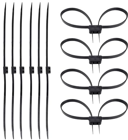 txuzong 10 Stück Kabelbinder Groß, Schwarze Kabelbinder Verdicken, Zerreißfestigkeit 90KG, für Gartenarbeiten, Bauarbeiten Oder als Handschellenstütze