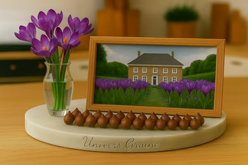 25 Bulbes CROCUS Géant - Ruby Giant - VIOLET MAUVE - Crocus tommasinianus - Calibre 5/7 - Fleurs Jardin - 397