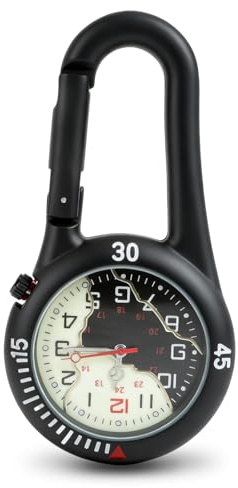 Vokmon Schwesternuhr Rettungsdienst Zubehör, Pulsuhr Krankenschwester Zubehör, Taschenuhr mit Karabiner Schwesternuhren Pflege, Leuchtende Krankenschwester Uhr für Nurse Accessories Kletterer