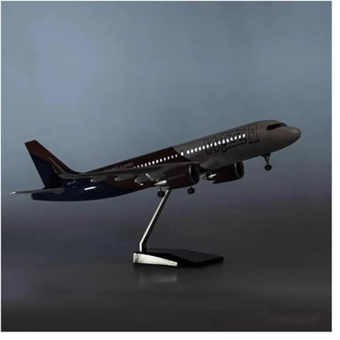 1/80 für A320 Licht Mit Rad Druckguss Harz Flugzeug Modell Sammlung Display Ornamente Spielzeug Miniatur-Hobby-Spielset(Lighted)