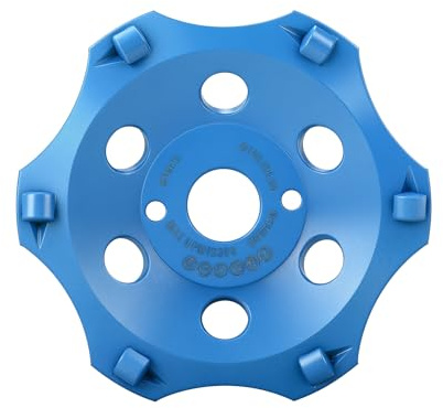 PKD PCD Diamant Schleiftopf 125mm, Diamantschleiftopf Schleifscheibe Topfschleifer für Winkelschleifer 6 Segmente, Schleifteller Topfschleifer zum Fliesenkleber Beschichtungen auf Granit Stein Beton