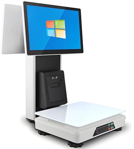 LMzythrop Registrierkassenwaage Mit Mehrere Anschlüsse,15,6-Zoll-Monitor/Zweitbildschirm,8GB+128GB,Verstellbarer Bildschirmwinkel,Registrierkasse Mit 58mm Drucker